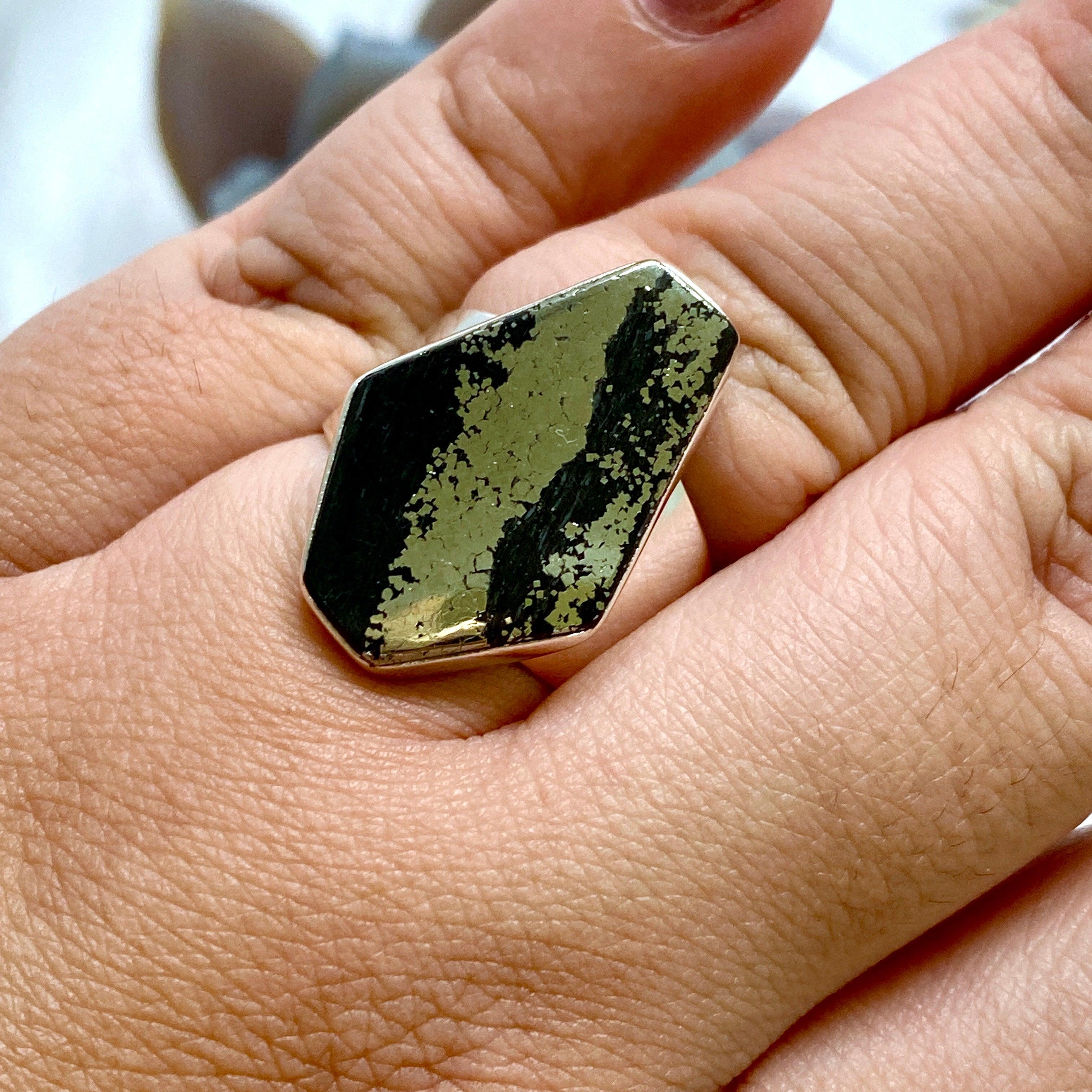 Healers Gold Freeform Ring Size 11 - KRGJ2587 | Handmade Boho Jewelry for Women, Perfect for Everyday Wear & Special Occasions