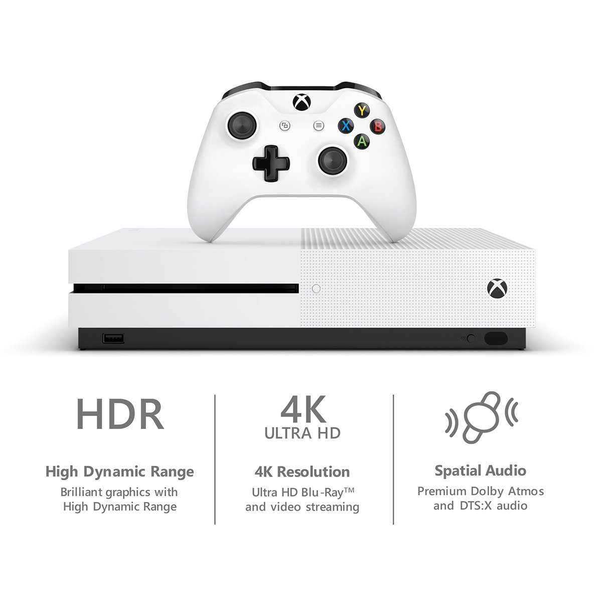 Xbox One S 1TB Gaming Console - Assassin's Creed Origins Bundle (Renewed) | HD Streaming, 4K UHD Blu-ray, HDR | Perfect for Home Entertainment & Multiplayer Gaming