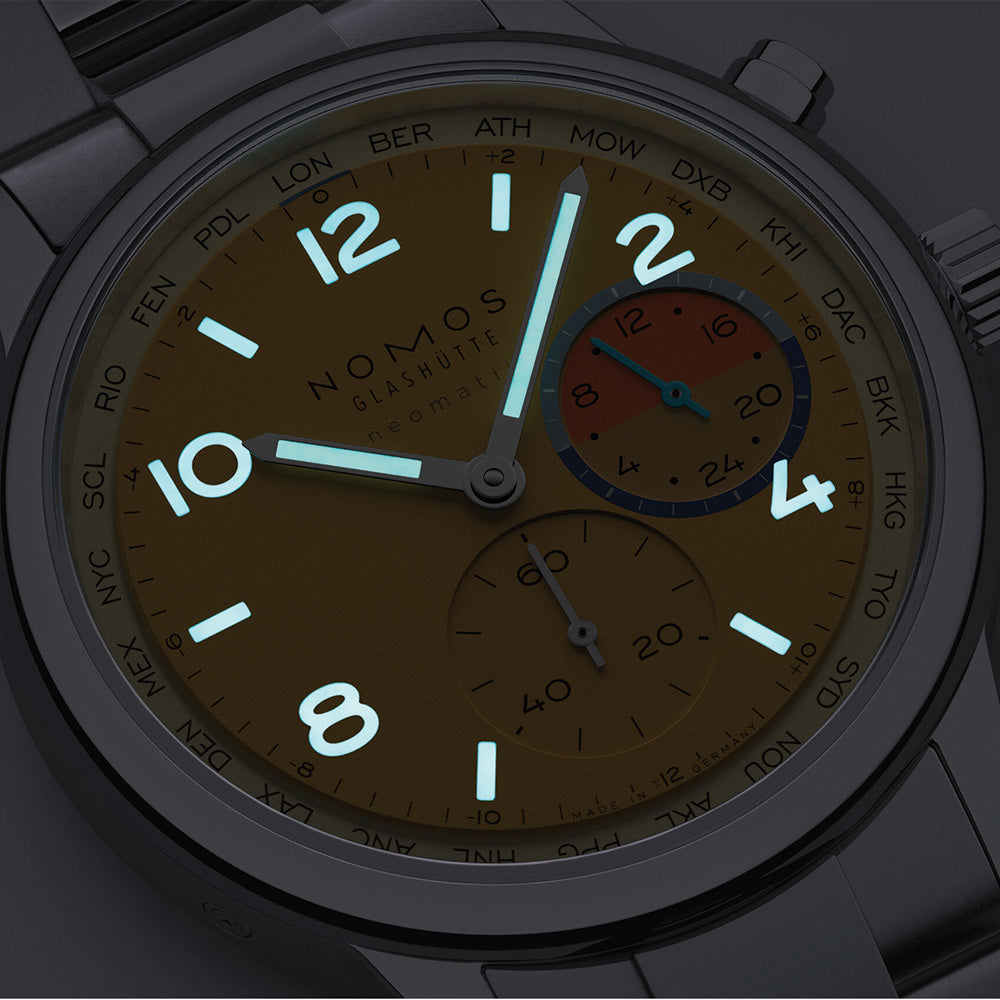 NOMOS Club Sport Neomatik Worldtimer Limited Edition 40mm Watch with Stainless Steel Bracelet - Perfect for Travelers & Luxury Watch Collectors