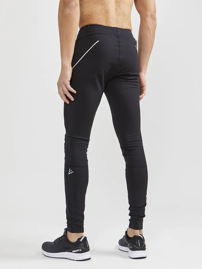 CRAFT ADV Essence Wind Tights for Men - Lightweight Running & Cycling Compression Pants for Cold Weather Training