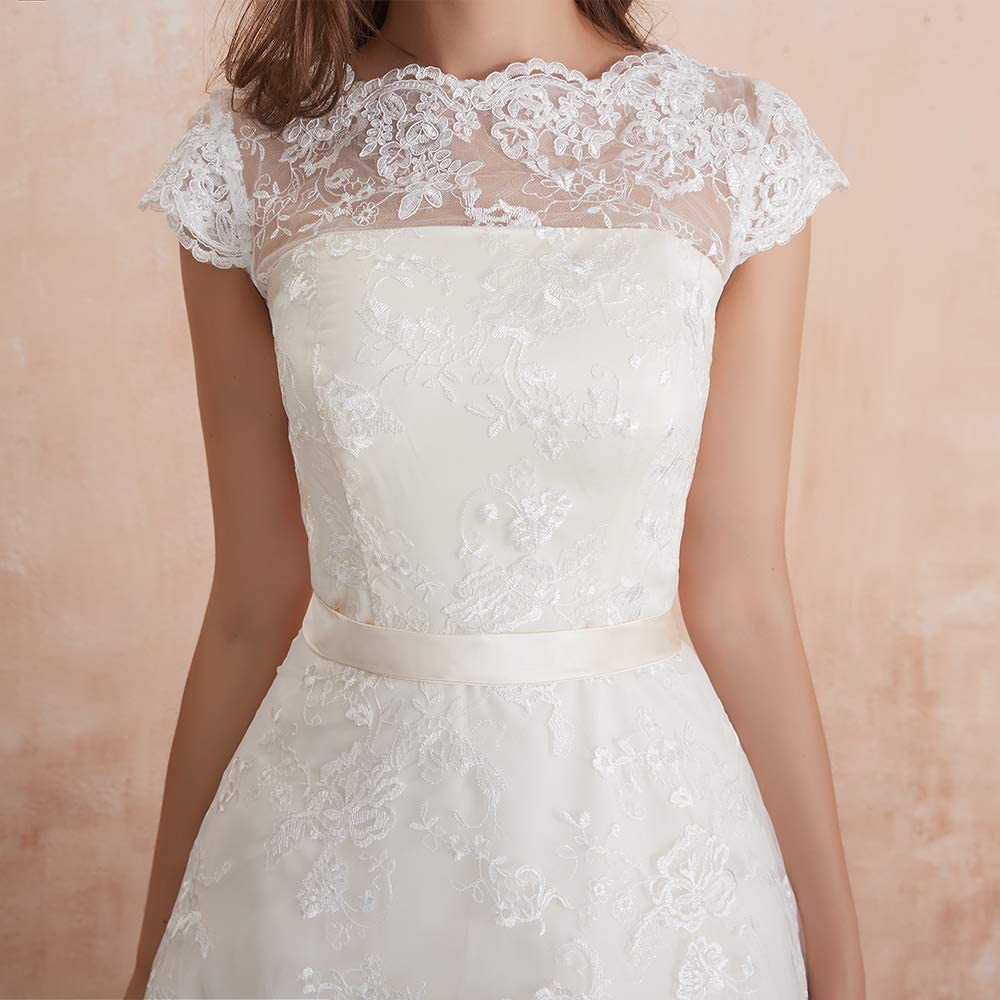 Elegant Floral Lace Cocktail Dress for Women - Knee-Length Formal Wedding Bridal Gown - Perfect for Bridal Showers, Evening Parties & Special Occasions