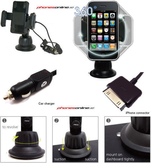 Digidock CR 3600 FMIP FM Transmitter Car Cradle Holder for iPhone 4/4S/3GS - Wireless Charging & Hands-Free Calling for Road Trips & Commuting