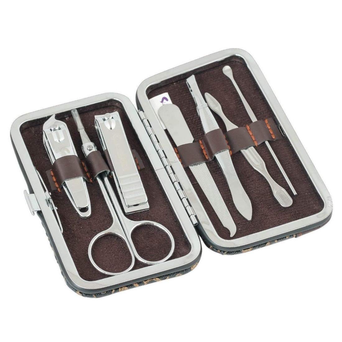 7-in-1 Professional Manicure & Pedicure Set with Nail Clippers, Cuticle Pusher, Nail Files - Assorted Colors - Perfect for Home Spa, Salon & Travel Grooming Essentials