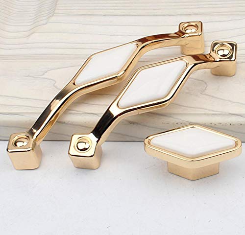 Vintage Gold Ceramic Drawer Handles - 128mm for Kitchen Cabinets & Dressers