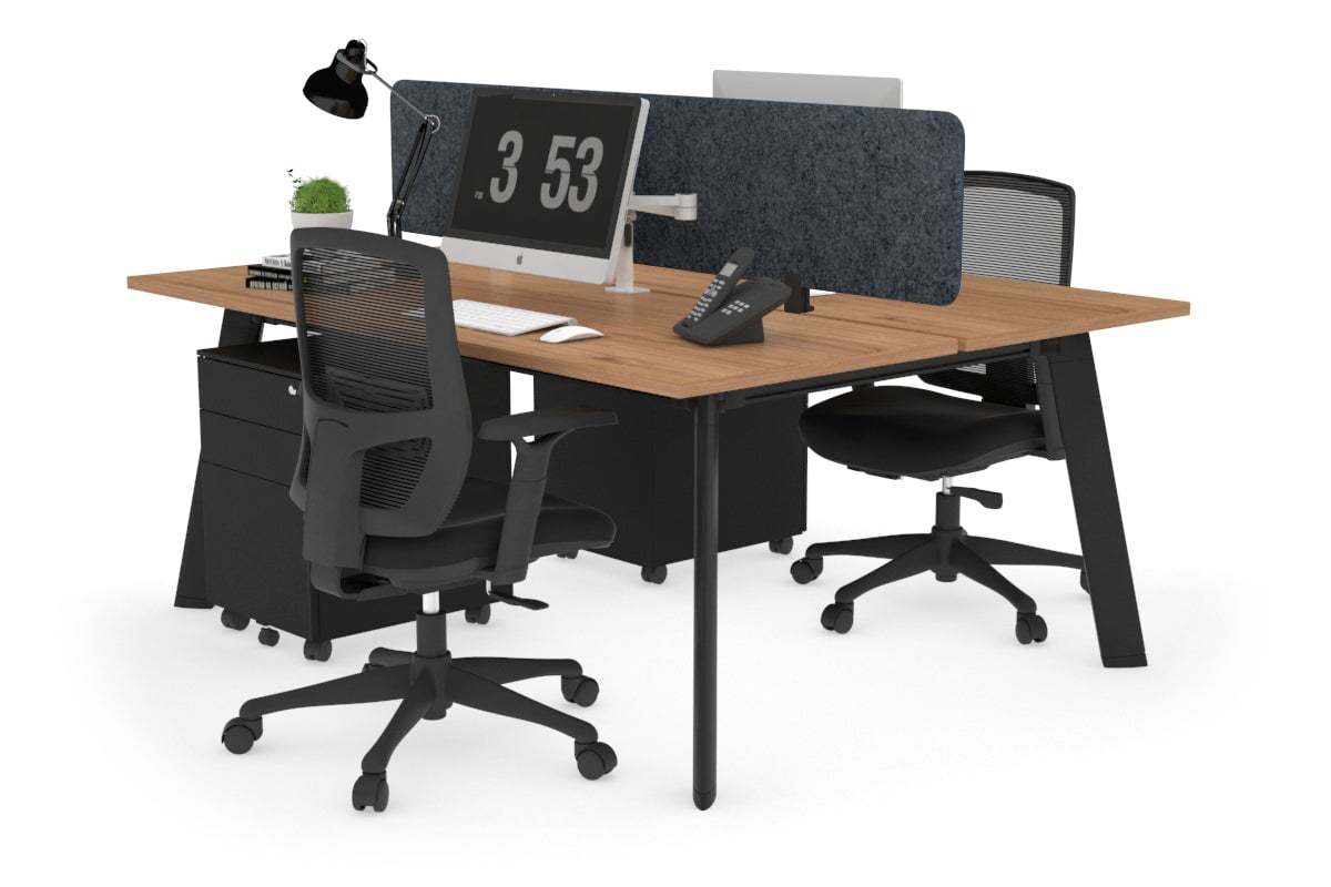 2-Person Workstation with Black Frame - 1200L x 700W Office Desk for Collaborative Workspaces | Perfect for Home Office, Coworking Spaces & Team Projects