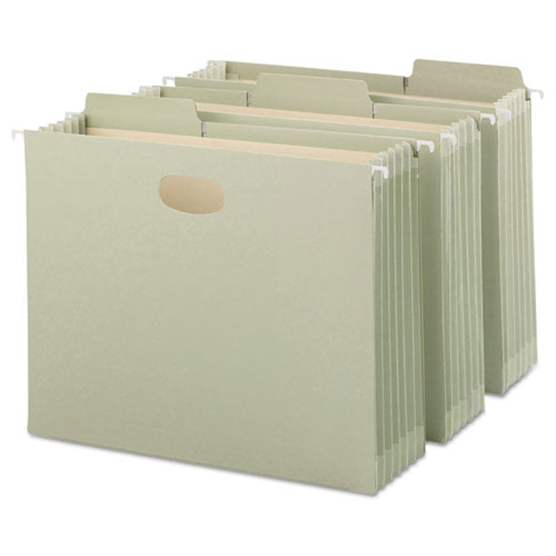 FasTab TUFF Reinforced Hanging File Pockets - 3rd Cut Letter Size (Box of 9) - Moss Green - Perfect for Office Organization & Document Storage