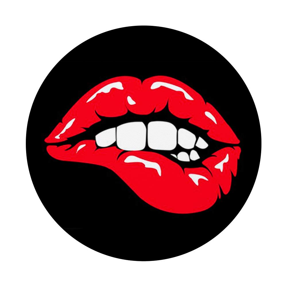 Sparkly Red Lip Design PopSocket PopGrip - Swappable Phone Grip for iPhone, Samsung & Tablets - Perfect for Selfies, Video Calls & Secure Phone Handling