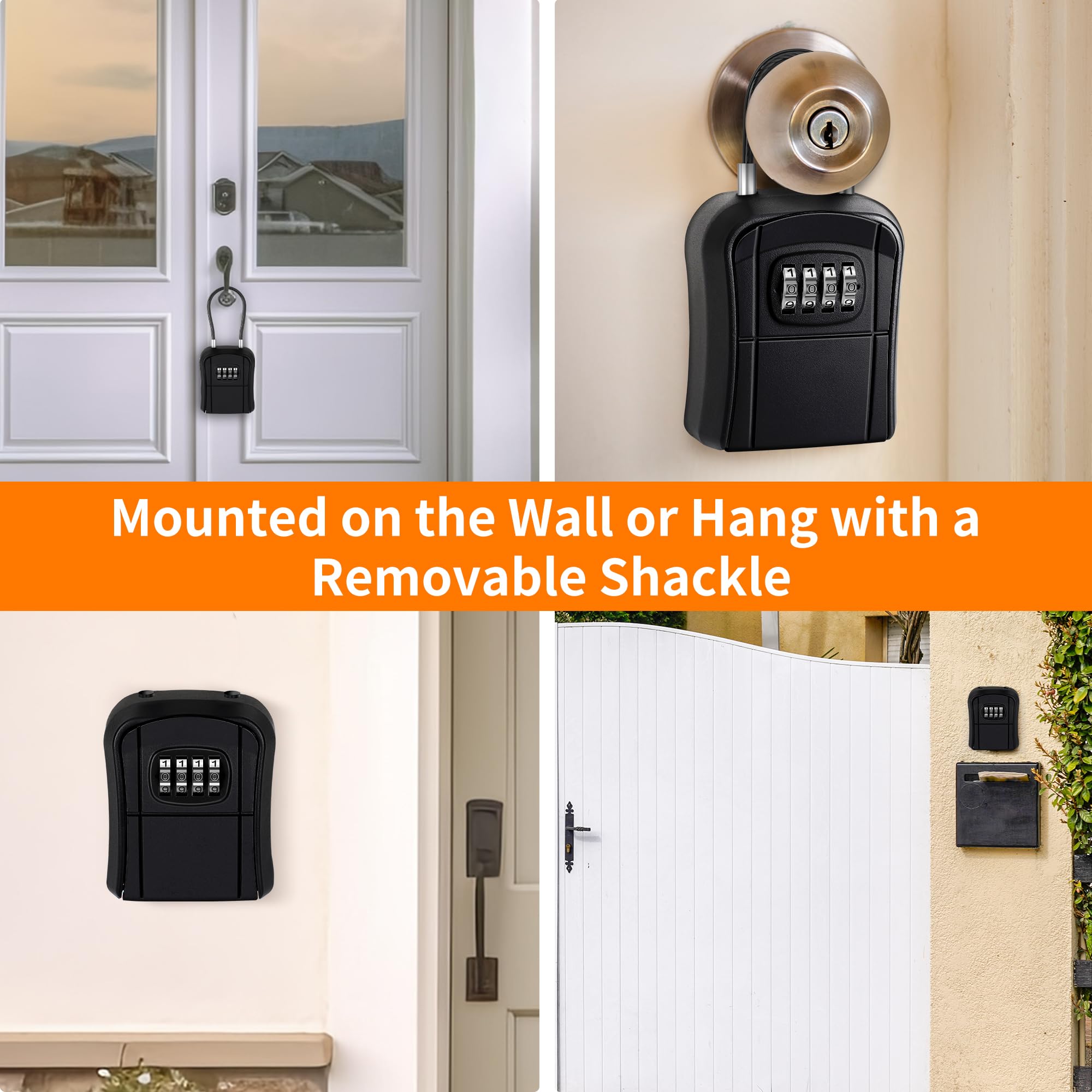 Portable Key Lock Box - Secure Key Holder Safe for House, Garage, Garden & Store | Indoor & Outdoor Use | Black (1 Pack) | Perfect for Vacation Home Access, Spare Key Storage & Property Management