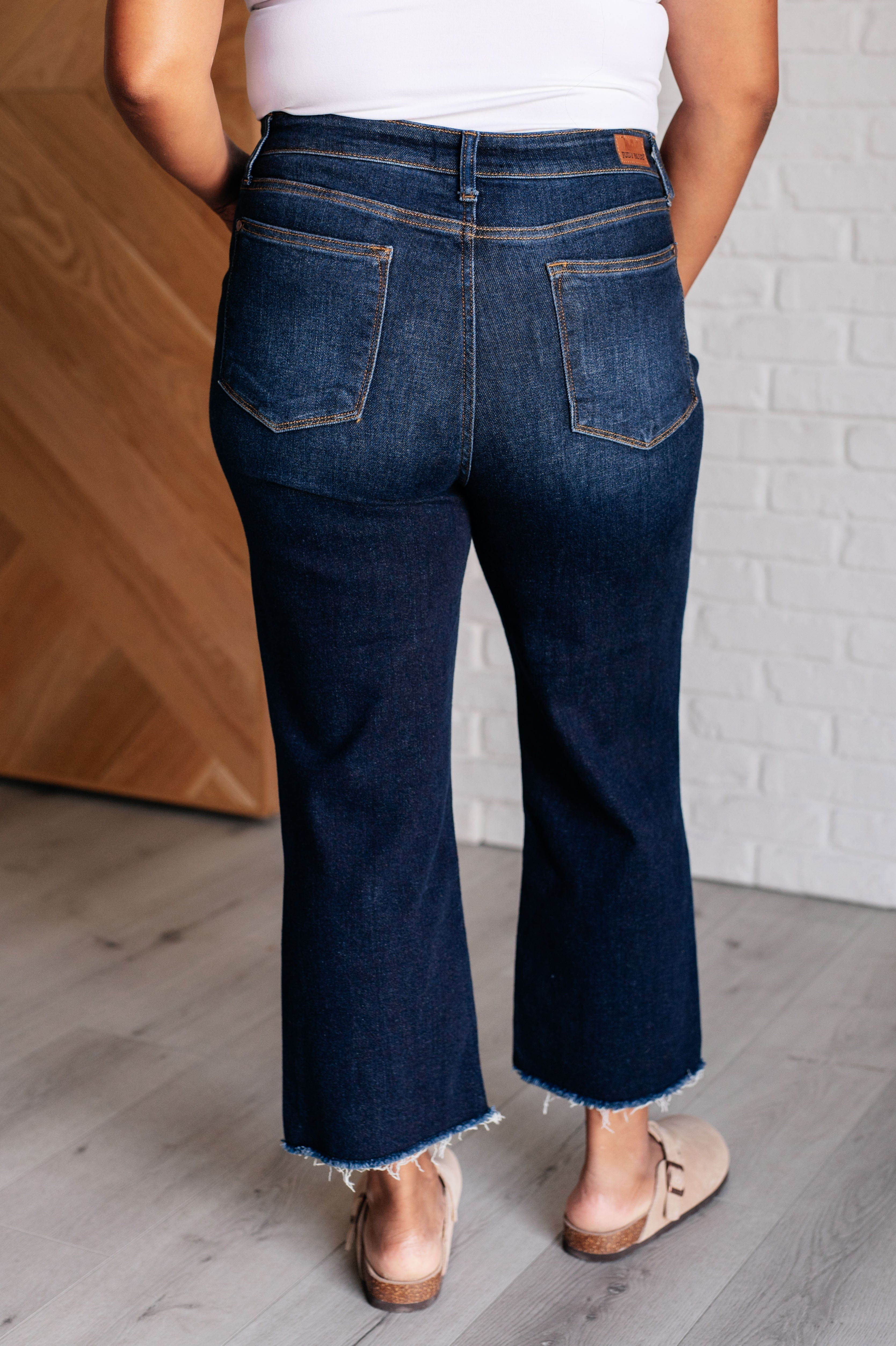 Madeline High Rise Cropped Wide Leg Jeans for Women - Stretch Denim Pants with Comfortable Fit - Perfect for Casual Outfits, Workwear and Street Style Fashion
