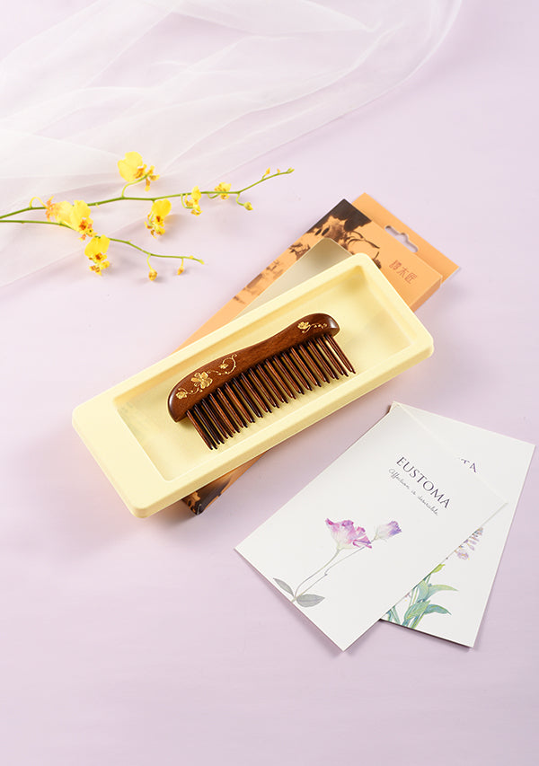Premium Wooden Comb with Double Teeth - Natural Hair Detangler & Scalp Massager for Men & Women - Perfect for Daily Hair Care, Styling, and Relaxation at Home or Travel