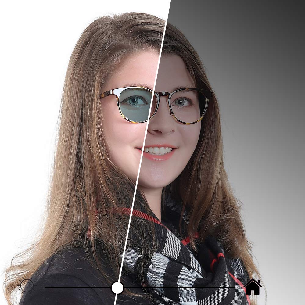Blue Light Blocking Glasses for Women & Men - Photochromic Gray Anti Eyestrain Computer Glasses with Spring Hinge - Gaming, Reading & TV Glasses to Reduce Glare & Digital Eye Fatigue - Perfect for Office, Gaming & Screen Time