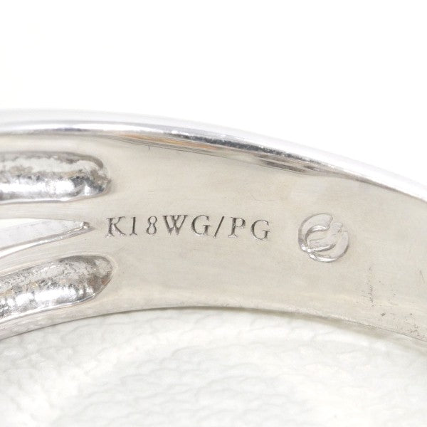 18K White Gold & Pink Gold Diamond Ring - 9.2g Elegant Wedding Band, Anniversary Gift for Her, Perfect for Engagement & Special Occasions