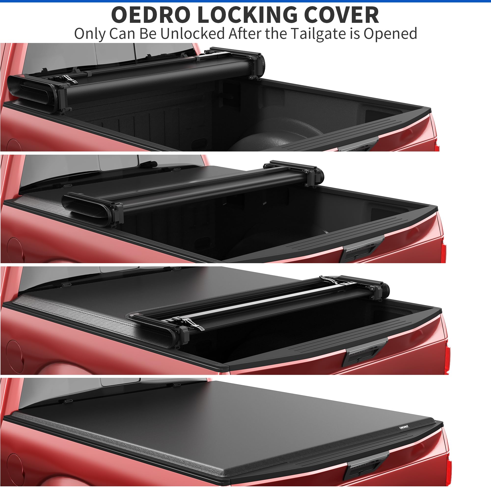 OEDRO Soft Quad Fold Tonneau Cover for 2009-2014 Ford F-150 F150 5.5ft Bed | Waterproof Truck Bed Cover | Easy Installation & Durable Protection | Perfect for Camping, Hauling & Outdoor Adventures