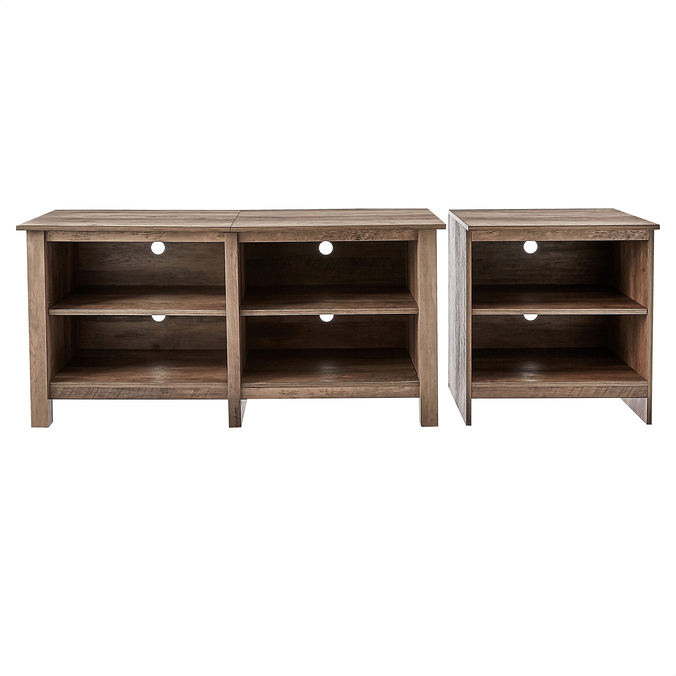 Rustic Oak TV Stand 70 Inch - Modern Entertainment Center with Storage for Living Room, Bedroom & Home Theater | ROCKPOINT Media Console