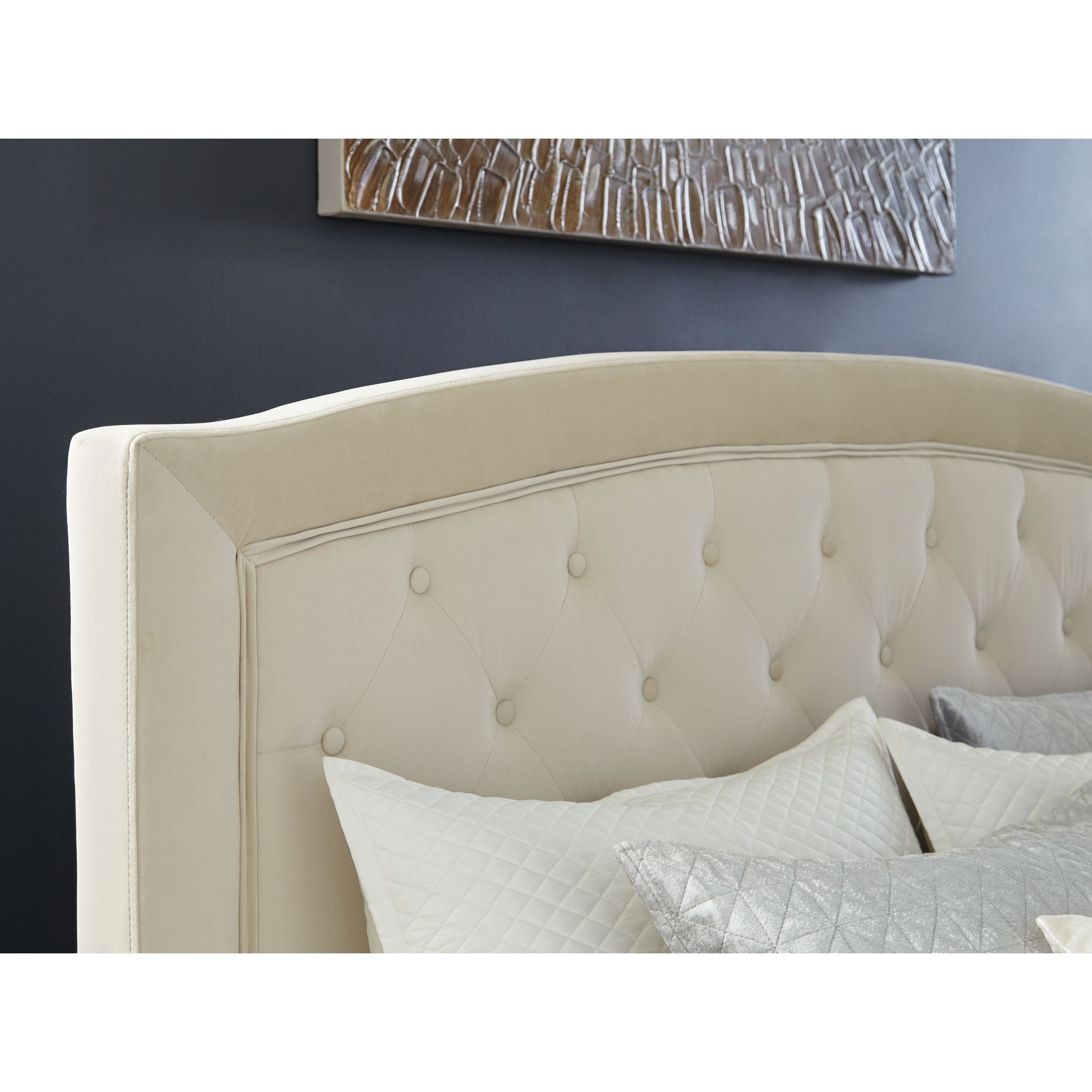 Adelloni Queen Size Bed Frame - Modern Platform Bed with Upholstered Headboard, Sturdy Wooden Slats - Perfect for Bedroom, Guest Room, or Dorm