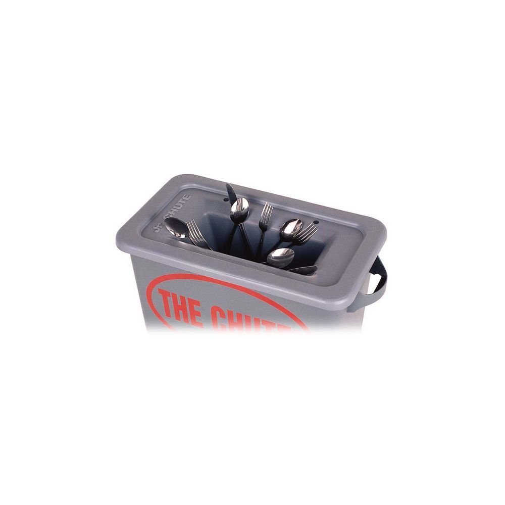 Golden West 2318 The Chute Gray Flatware Trap for 23 Gallon Containers - Durable Utensil Catcher for Commercial Kitchens & Food Service Areas