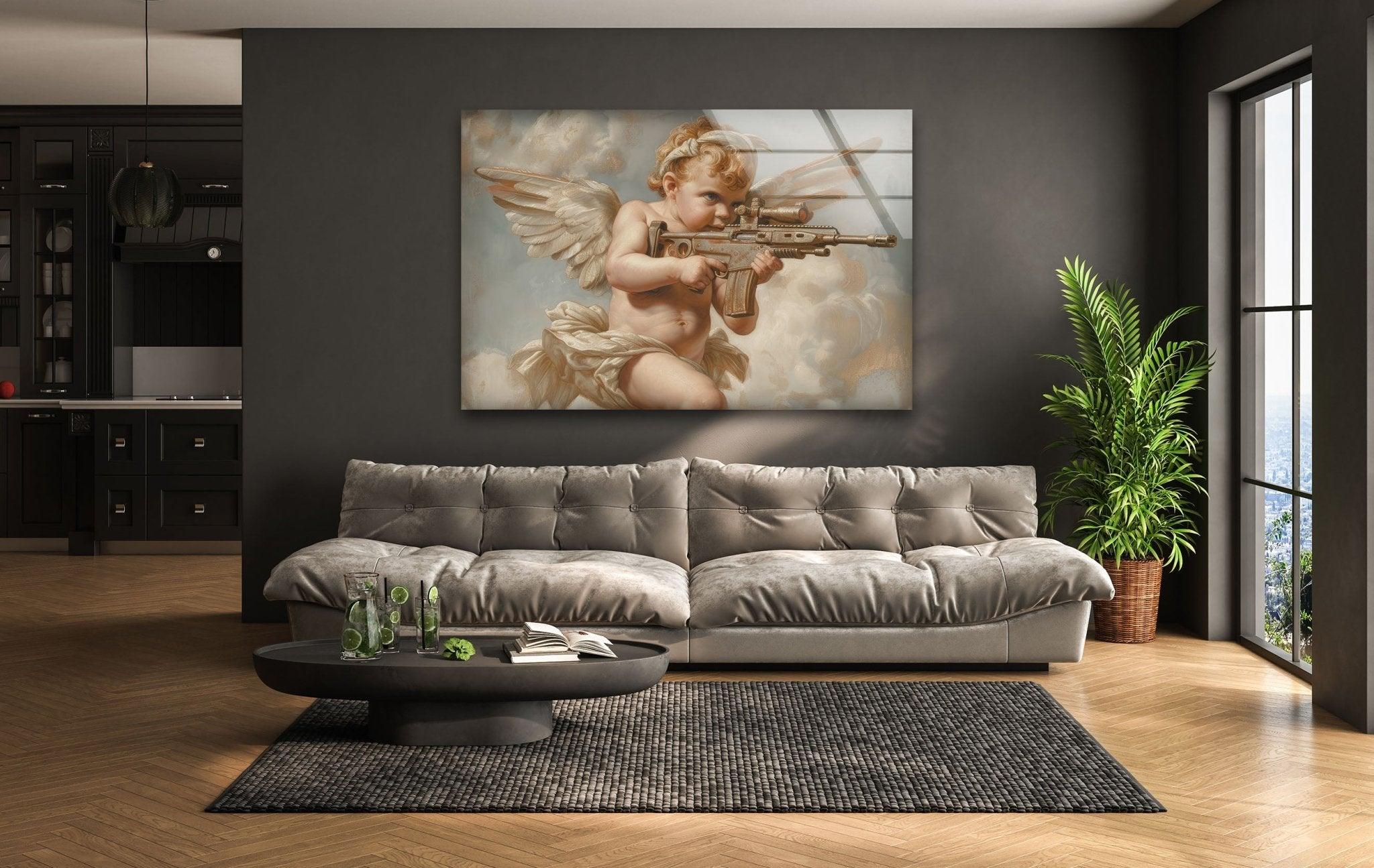 Baby Angel Glass Wall Art - Handcrafted Nursery Decor for Baby Rooms, Christening Gifts & Home Wall Decor | Perfect for Nurseries, Bedrooms & Spiritual Spaces