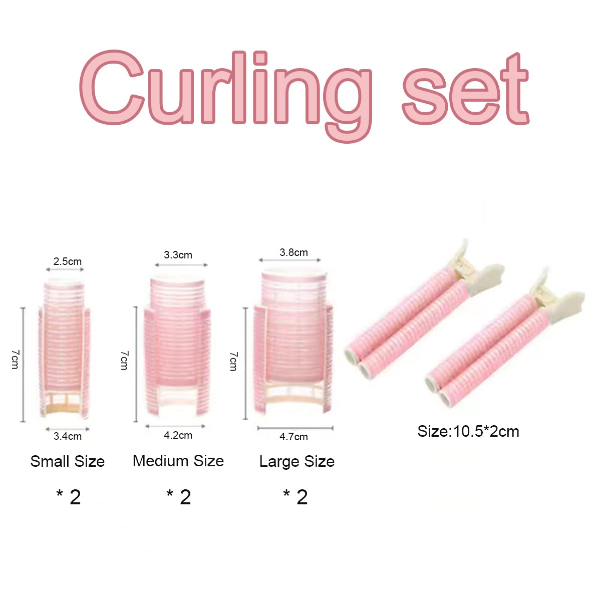 Jumbo Hair Curlers Rollers with Clips - 8PCS Volumizing Hair Rollers Set for Long, Medium, Short, Thick & Thin Hair (3 Sizes, Pink) | Salon-Quality Curls at Home, Perfect for Daily Styling & Special Occasions