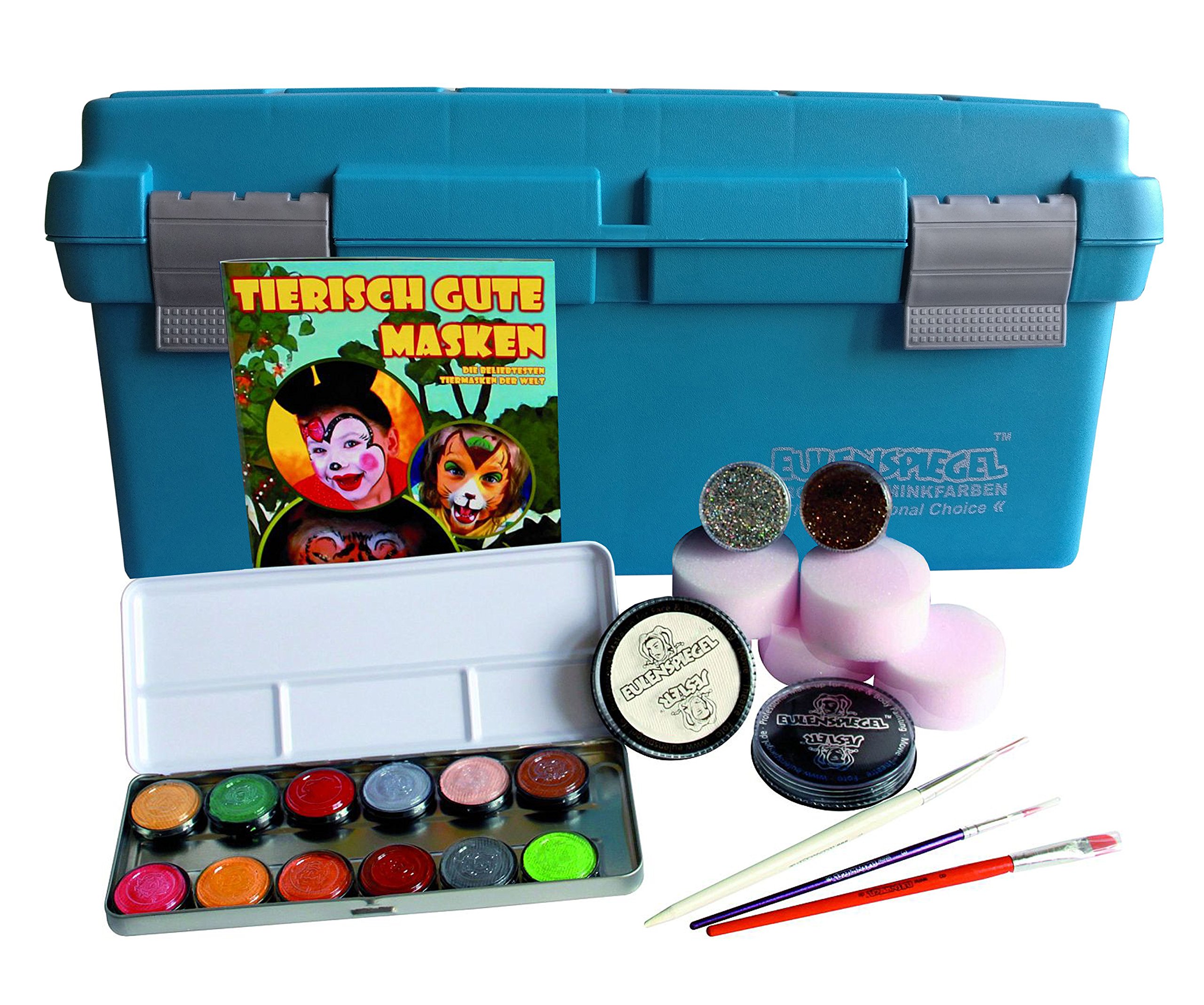 Owl Mirror Makeup Case with Animal Masks - Portable Vanity Mirror for Travel, Cosmetics Storage & Halloween Costume Accessories