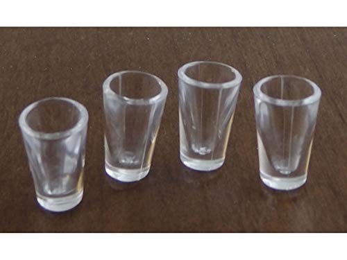 1:12 Scale Dollhouse Miniature Water Glasses Set - 4pc Mini Glassware for Dollhouse Decor, Tea Party & Miniature Scene Displays - #G7267