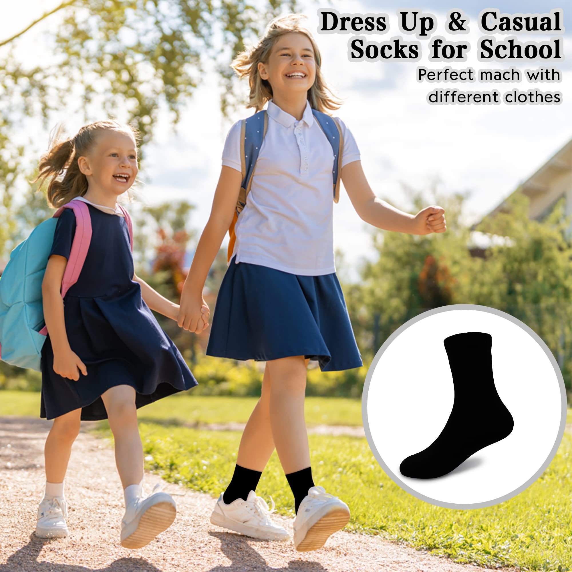 24 Pairs Cozy Athletic Crew Socks for Boys & Girls (Ages 1-13) - Soft Breathable Kids Socks for School, Sports & Everyday Wear