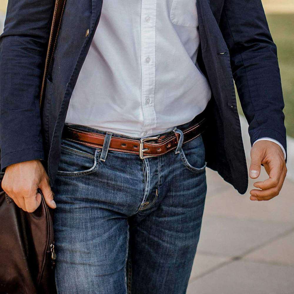 Premium Genuine Leather Dress Belt for Men - 1.25