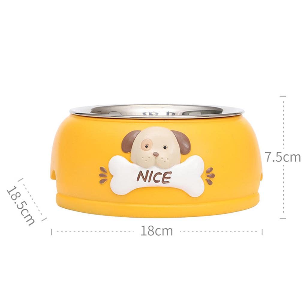Premium Stainless Steel Pet Bowl for Dogs & Cats - Non-Slip Durable Pet Food & Water Dish - Yellow Pet Feeder for Indoor & Outdoor Use | Perfect for Mealtime & Travel | Pet Supplies, Dog & Cat Accessories