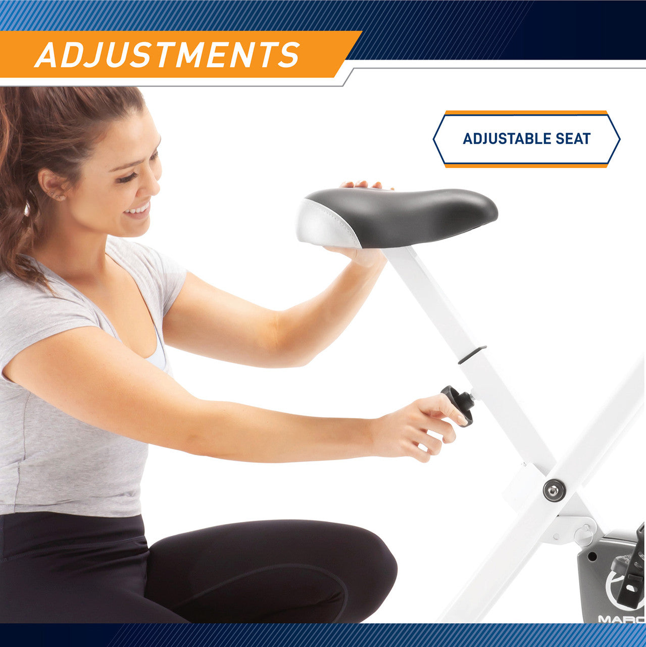 Marcy NS-652 Foldable Upright Exercise Bike for Home Gym - Compact Cardio Workout Equipment for Small Spaces | Perfect for Apartment, Office & Indoor Cycling Training