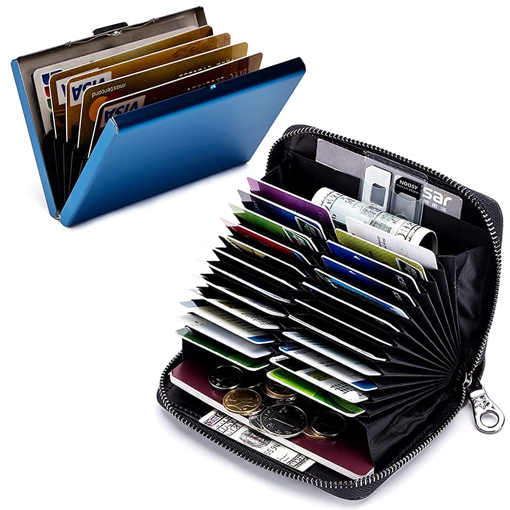 EASTNIGHTS RFID Blocking Credit Card Holder Wallet - 2 Pack Slim Minimalist Card Case for Men & Women - Perfect for Travel, Business & Everyday Use