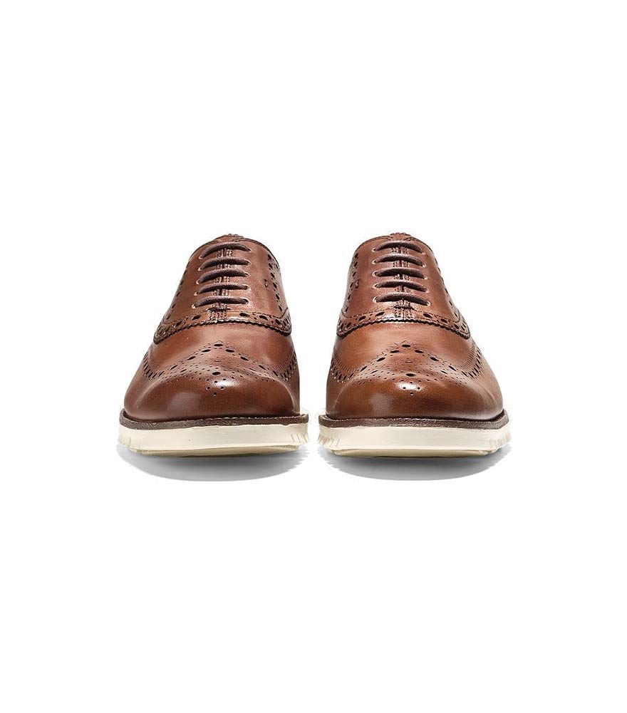 ZEROGRAND Men's Wingtip Oxford Shoes - Comfortable & Stylish Dress Shoes for Business, Wedding & Formal Occasions