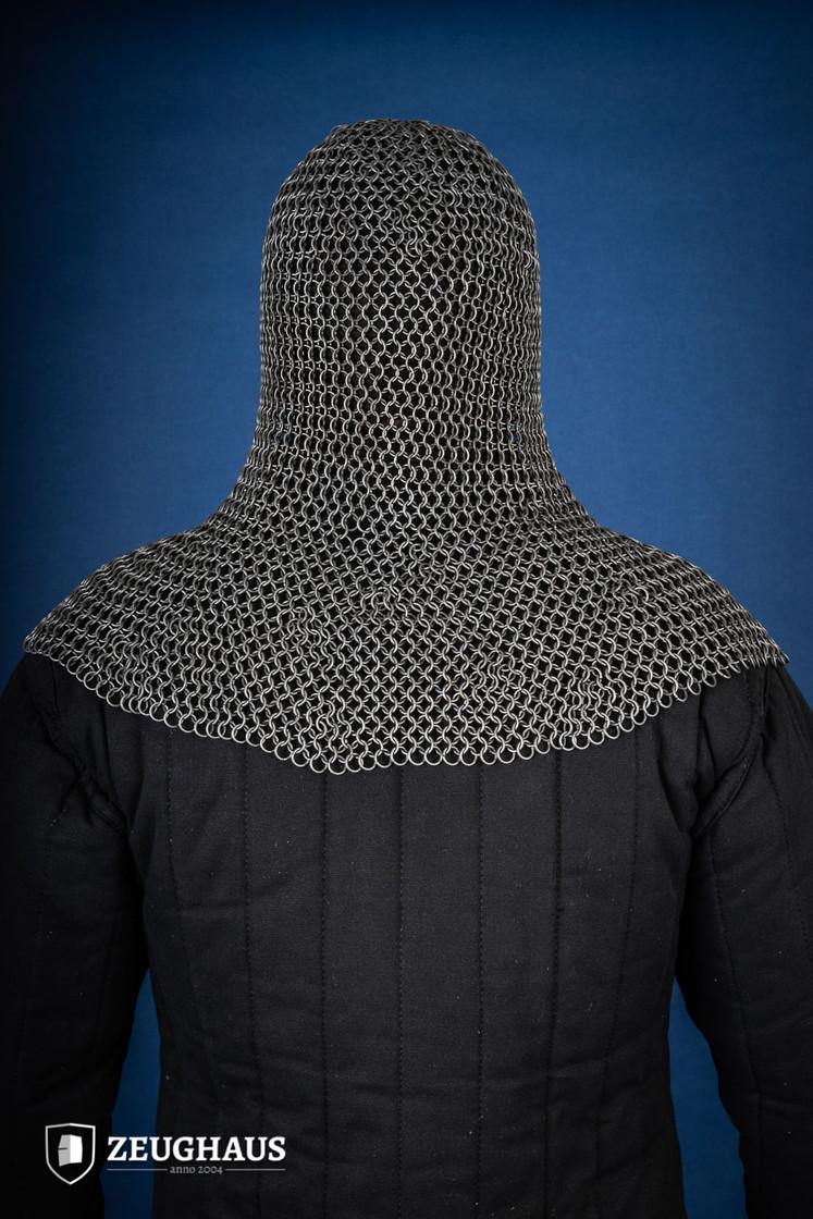 Chainmail Hood with 9mm Steel Oiled Round Rings - Medieval Armor for LARP, Cosplay & Renaissance Faires