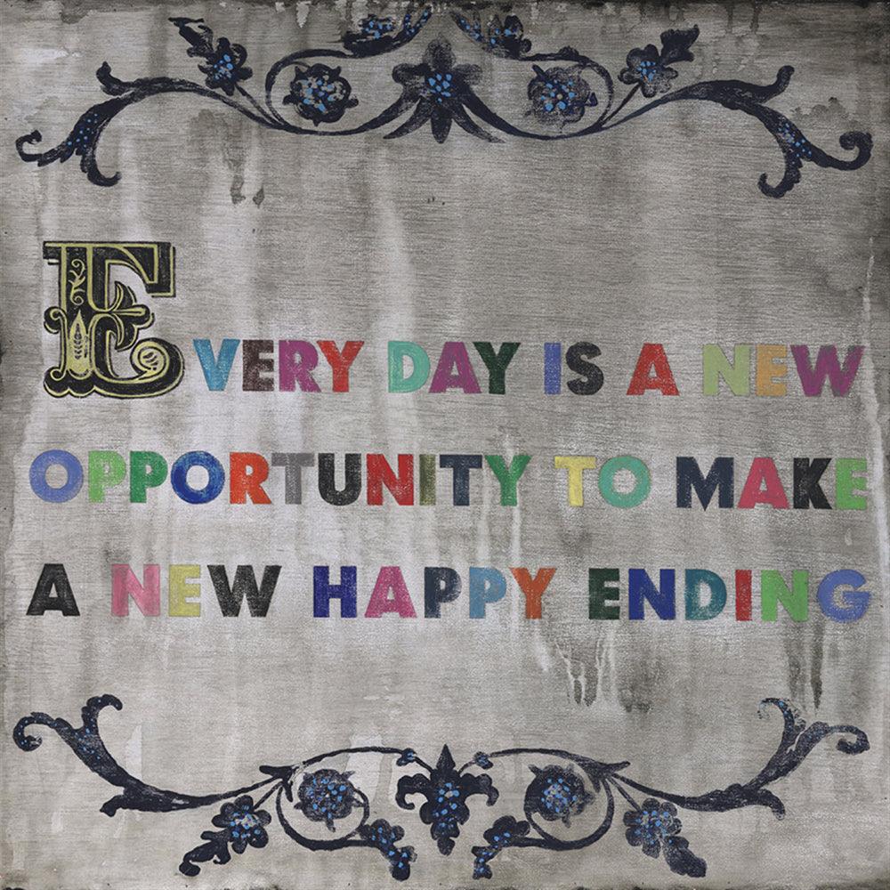 Everyday Is A New Opportunity Gallery Wrap Canvas Art Print - Inspirational Wall Decor for Home, Office & Gift Giving