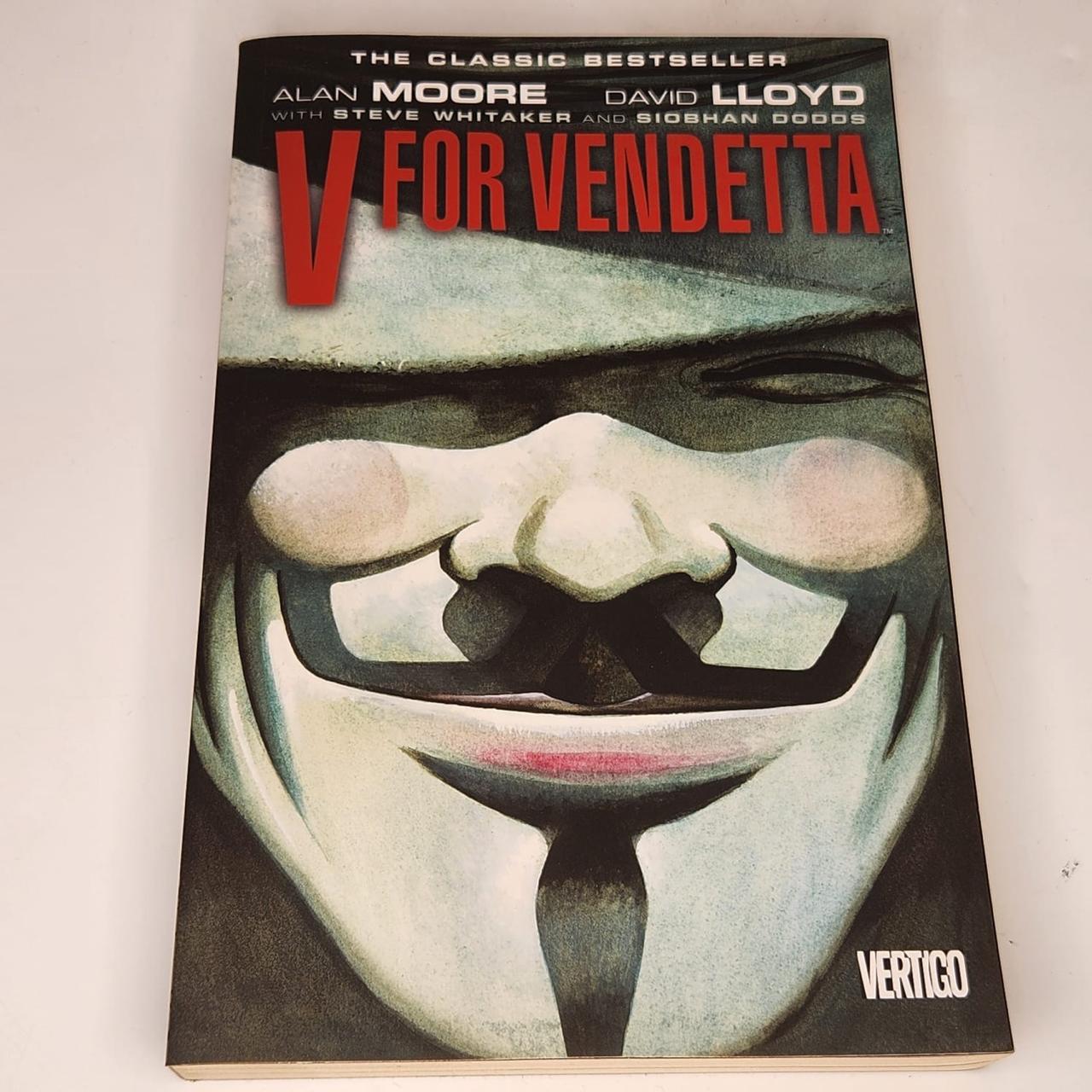 DC Collectibles Comics Vertigo V for Vendetta Book and Mask Set - Official Graphic Novel with Iconic Mask - Perfect for Comic Book Fans, Cosplay, and Movie Memorabilia Collectors