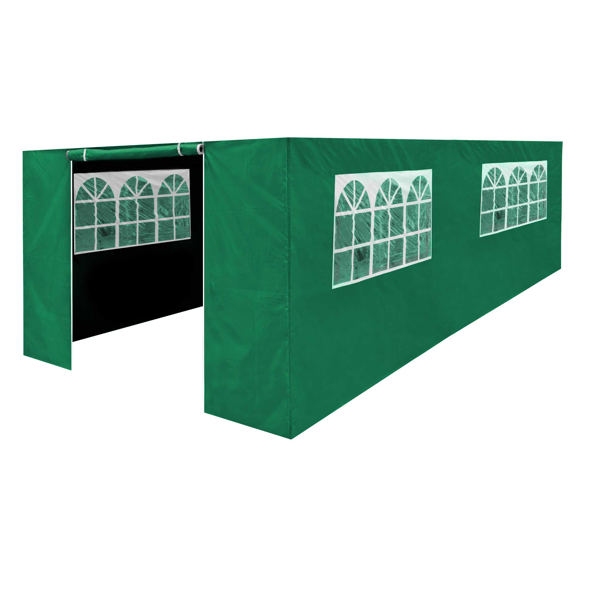 Premium Gazebo Side Walls with Doors & Windows - Fits 3x6m Gazebos - Dark Green (DG156) - Perfect for Outdoor Weddings, Parties & Garden Events