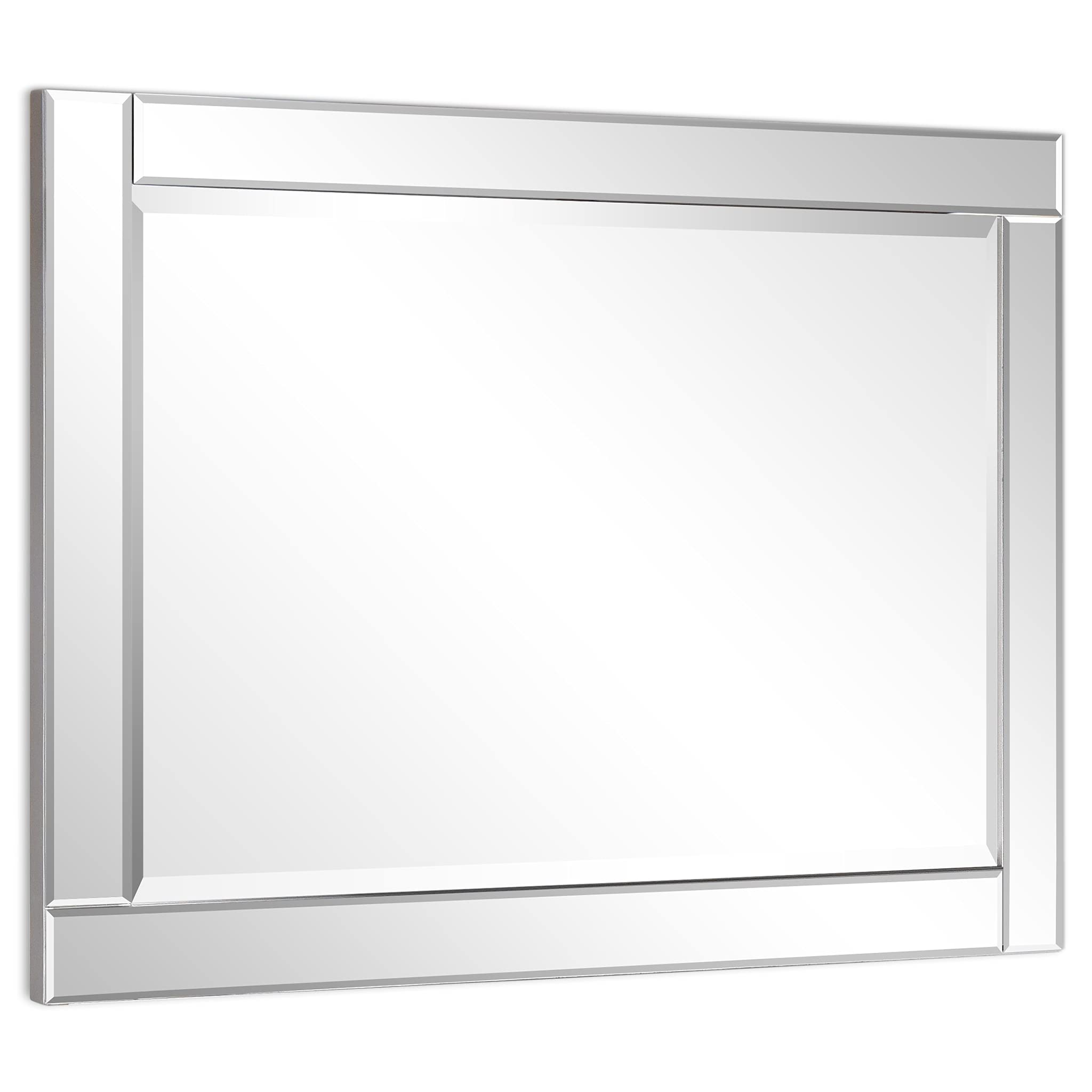 Empire Art Direct Modern Rectangle Wall Mirror - Solid Wood Frame, 1