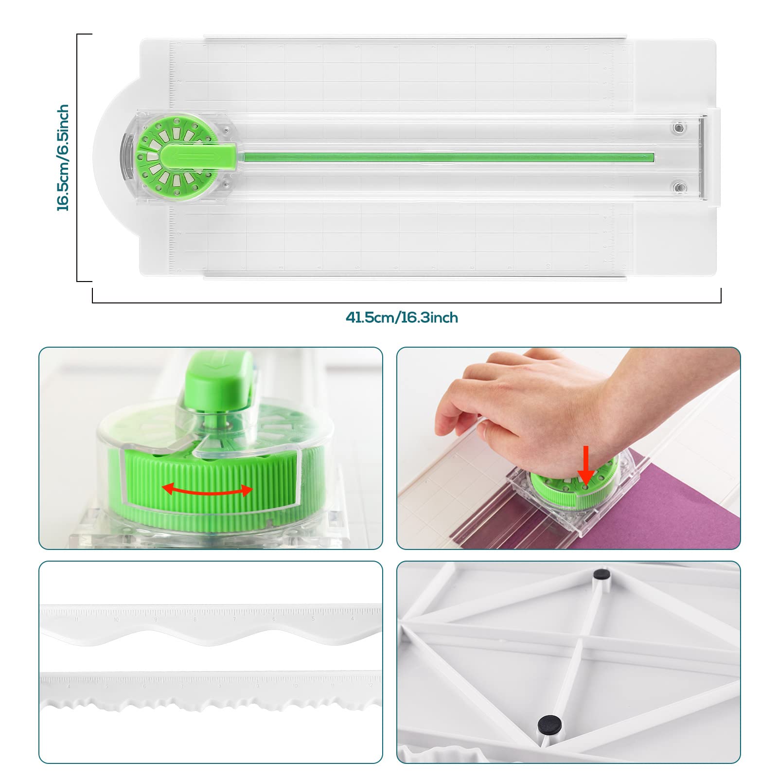 12-in-1 Mini Paper Cutter - Cardstock Paper Trimmer with Decorative Blades for Scrapbooking, Crafting, Postcards & DIY Projects | Perfect for Creating Decorative Edges on Invitations, Journals & Photo Albums