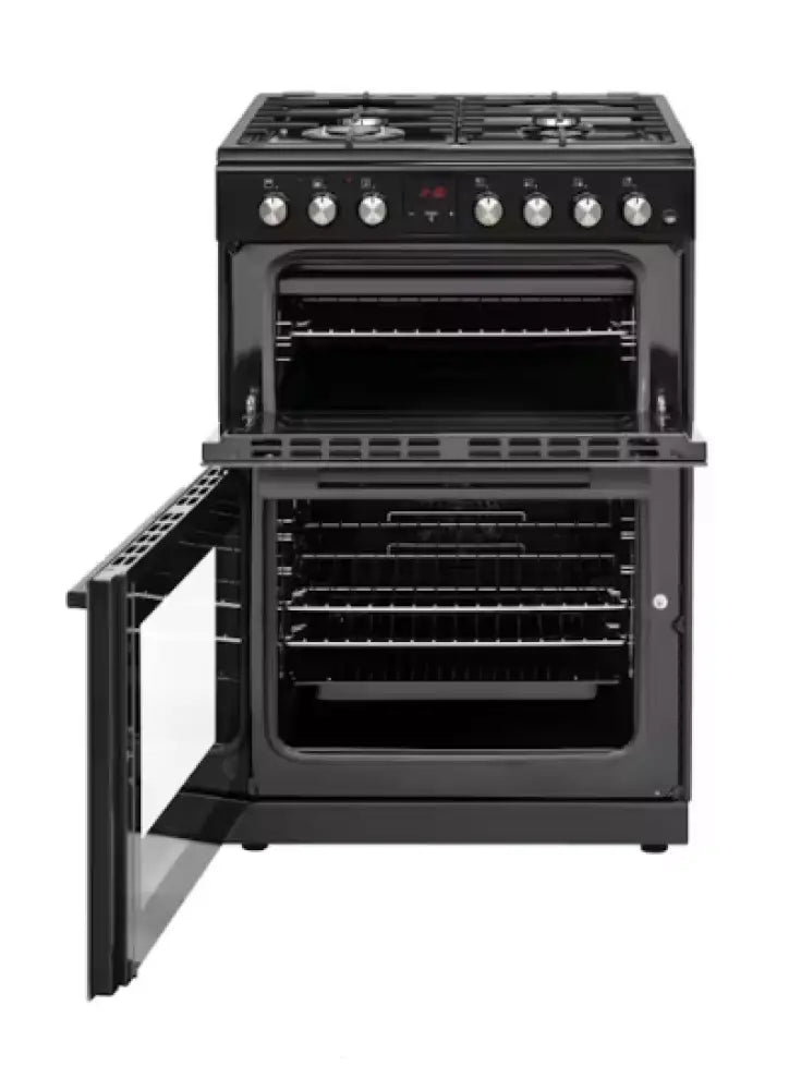 Belling BFS60DODF 60cm Dual Fuel Freestanding Cooker - Gas Cooktop & Electric Double Oven for Home Kitchen | Professional Cooking Appliance for Baking, Roasting & Family Meals