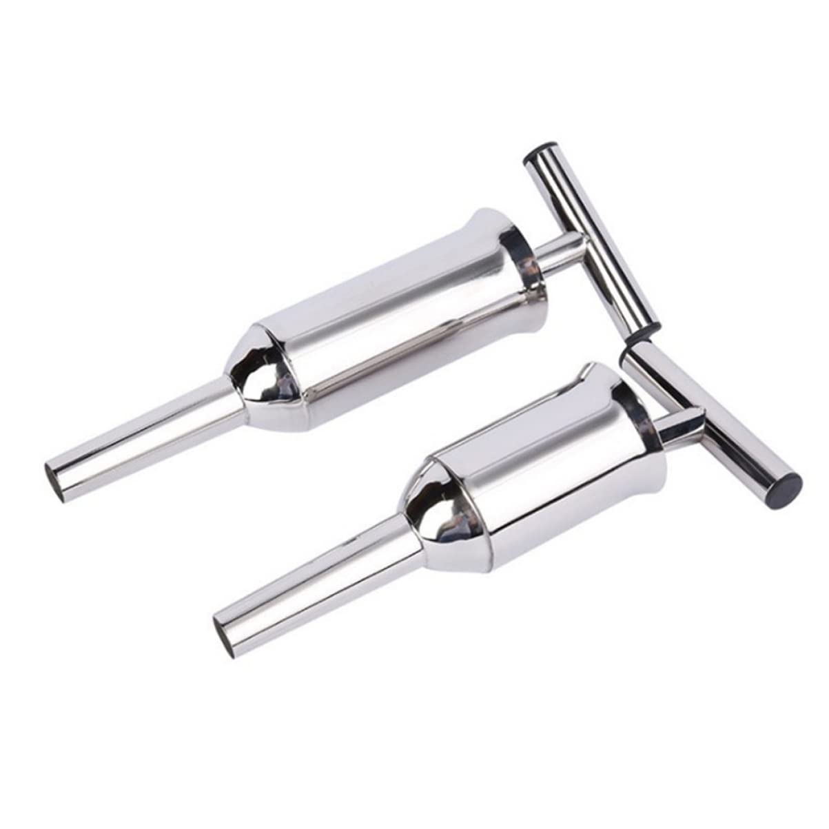 BESTonZON Stainless Steel Sausage Stuffer Funnel - Manual Handheld Meat Filler Tube for Salami & Sausage Making - Perfect for Home Kitchen, BBQ, and Food Processing