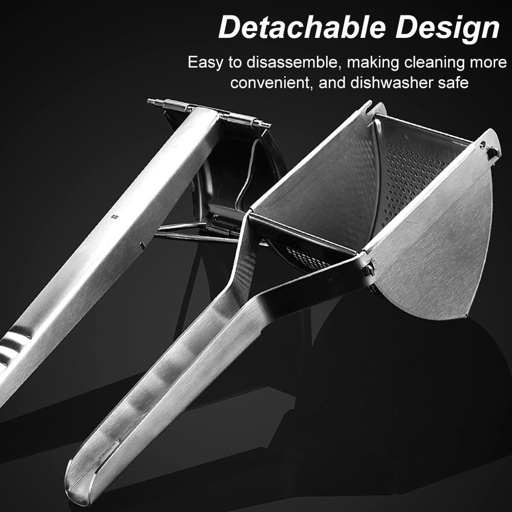 Premium Stainless Steel Potato Ricer & Masher - Heavy Duty Commercial & Household Food Press for Mashed Potatoes, Baby Food, Lemon Juice - Ideal for Kitchens, Restaurants & Meal Prep