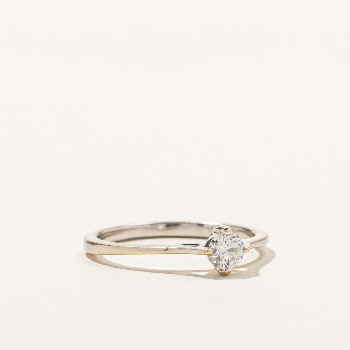 0.21ct Solitaire Diamond Engagement Ring for Women - Size 6.5, Round Cut, 14K White Gold, Ideal for Proposals, Anniversaries & Special Occasions