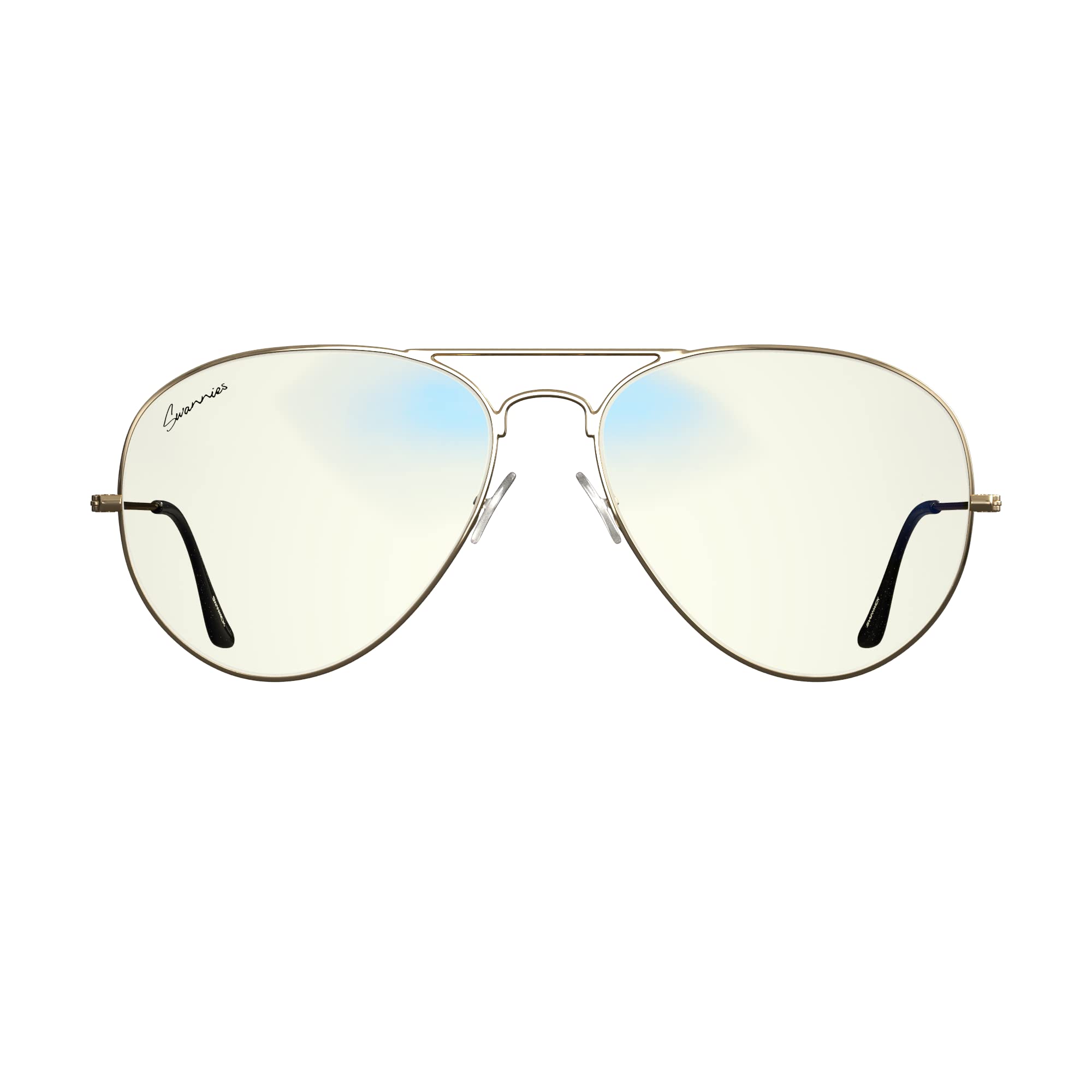 Swanwick Aviator Blue Light Blocking Glasses for Men & Women - Reduce Digital Eye Strain, Block Harmful Blue Light from Screens - Perfect for Computer Work, Gaming & Nighttime Screen Use