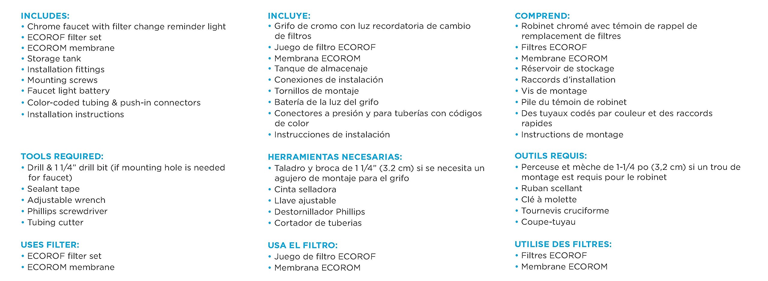 EcoPure ECOP30 Water Filtration System - Under Sink Water Filter for Clean Drinking Water | Removes Contaminants & Improves Taste | Perfect for Home, Office & RV Use