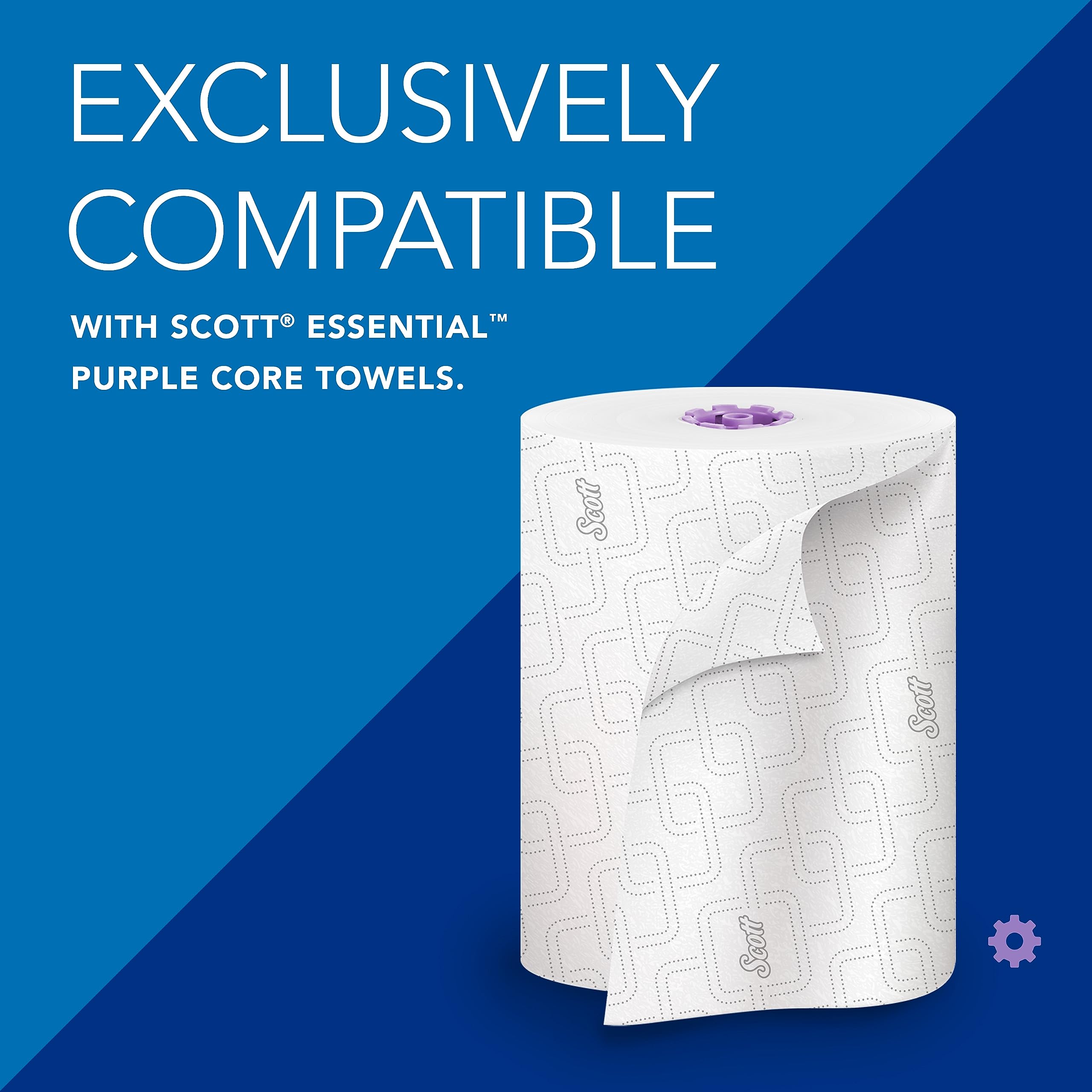 Scott Essential Electronic Towel Dispenser (48858) - Fast Change White Paper Towel Holder with Purple Core - Hands-Free Automatic Dispenser for Kitchen, Bathroom & Office Hygiene