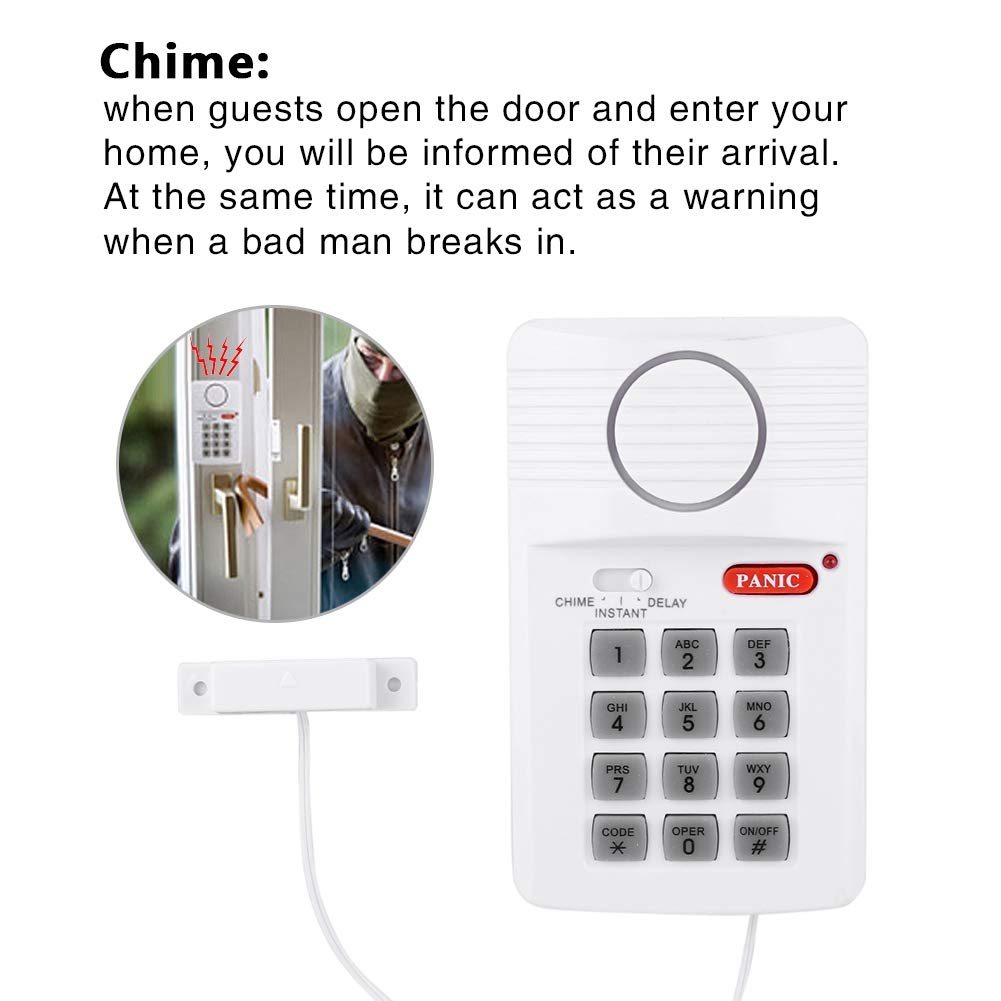 Wireless Home Security Alarm System with Keypad & Panic Button - No Wiring Required, Rustproof for Doors, Sheds & Home Offices | Ideal for Home Protection & Small Business Security
