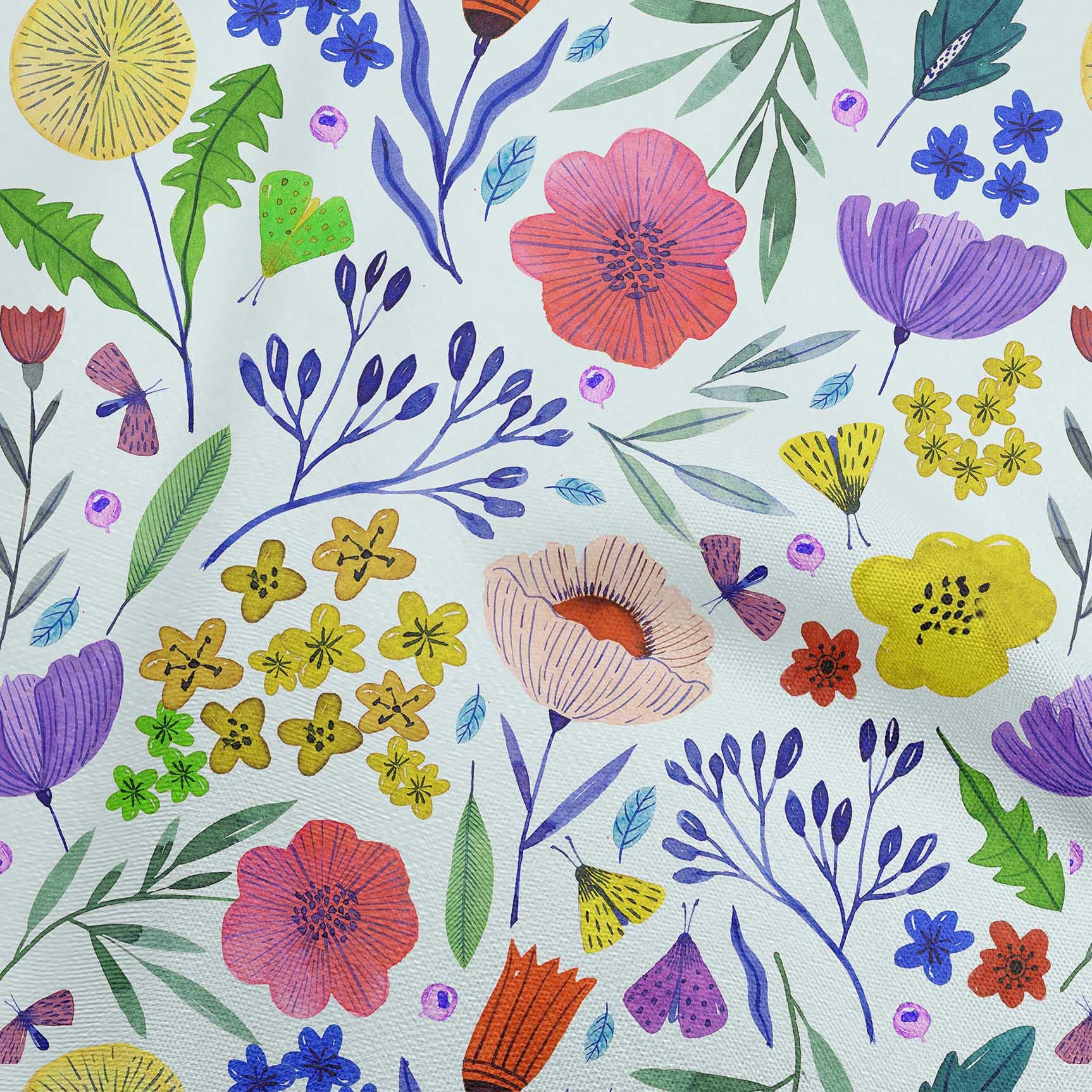 oneOone Cotton Silk Peach Fabric with Leaves & Clover Print - 42 Inch Wide DIY Sewing Material for Clothing, Dresses, Curtains & Home Decor Projects | Premium Fabric by The Yard