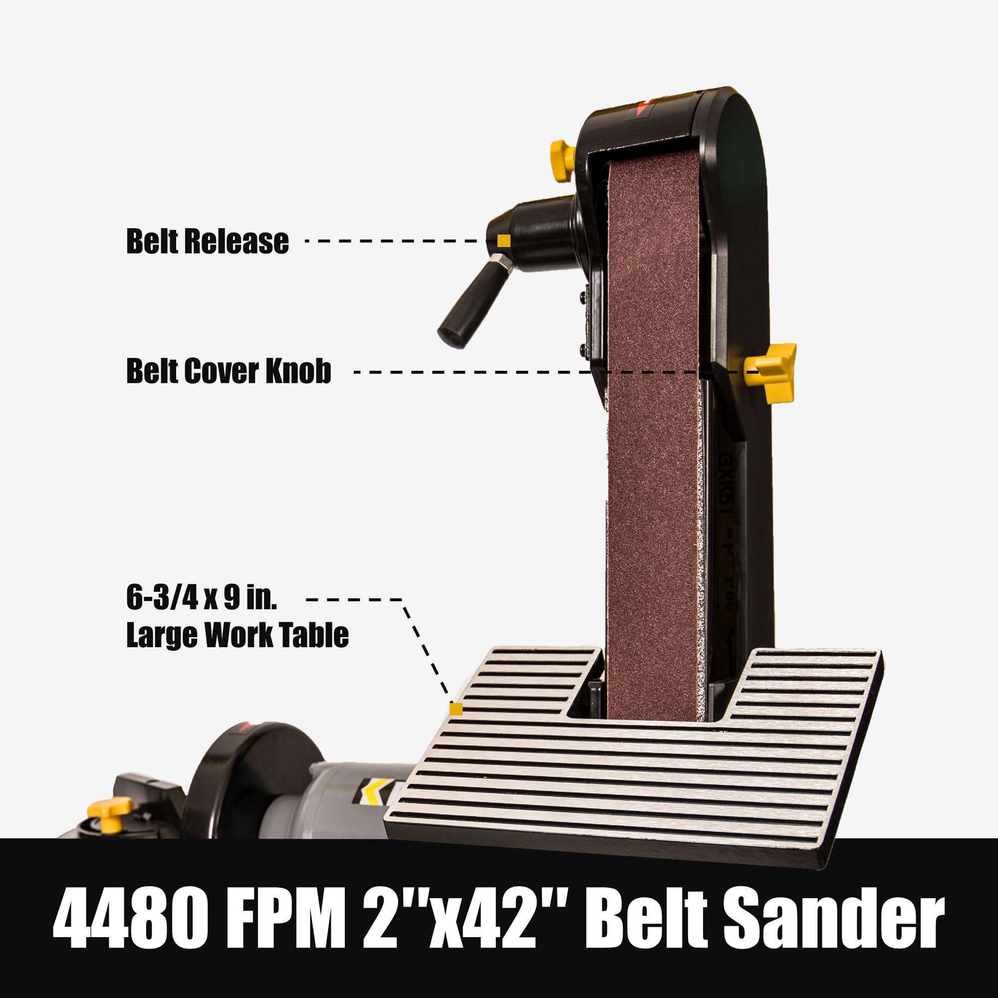 2x42 Inch Belt Sander & 6 Inch Disc Sander Combo - 3.5 Amp Bench Belt Sander for Woodworking, Metalworking & Knife Making - 1/2HP Power Tool for Sharpening & Sanding - Perfect for DIY Projects, Home Workshops & Professional Use