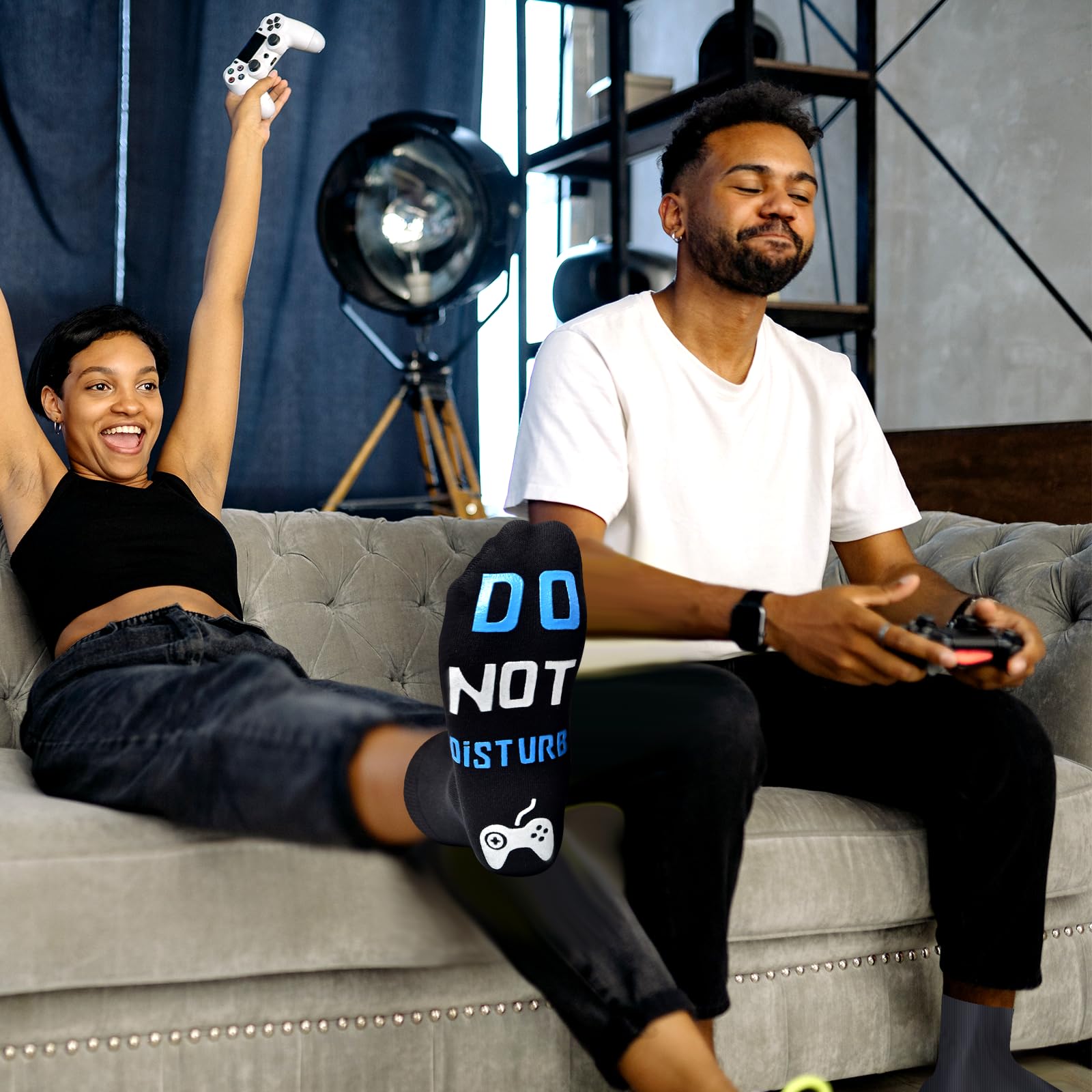 Funny Gaming Socks for Men & Women - Christmas Stocking Stuffers & Birthday Gifts for Teen Boys & Gamer Friends - Perfect for Gaming Sessions & Lounge Wear