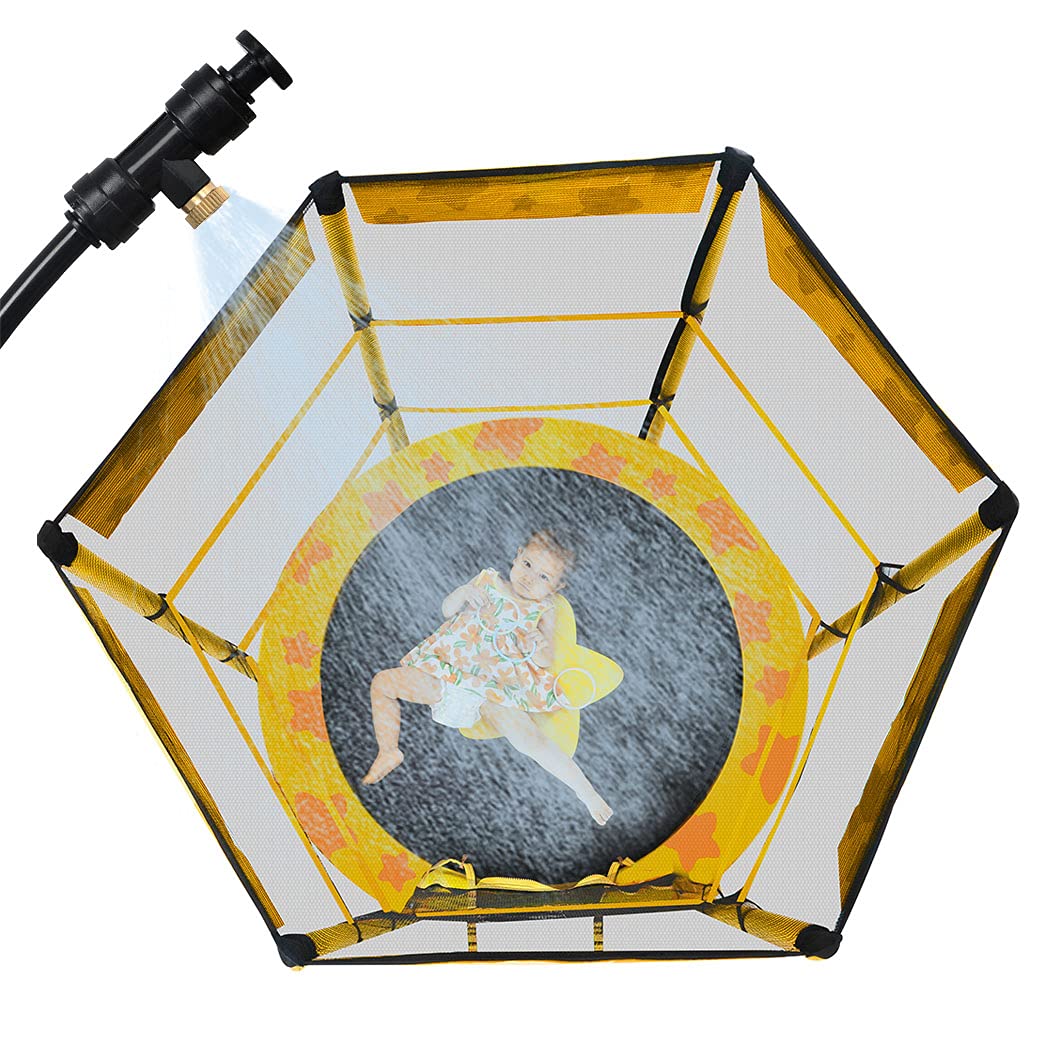 55-Inch Kids Trampoline with Safety Enclosure Net & Sprinkler - 100 lbs Weight Capacity - Outdoor Backyard Bouncing Toy for Toddlers & Children - Perfect for Summer Fun, Birthday Gifts & Backyard Playtime
