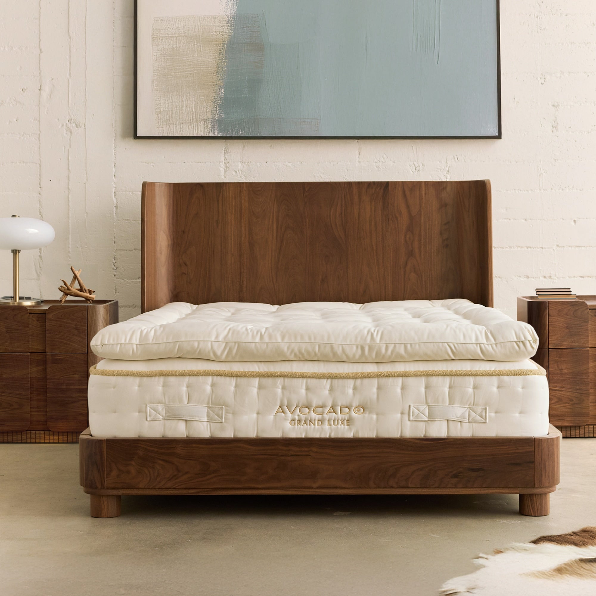 Montecito Bed Frame - Queen Size Wooden Platform Bed with Headboard & Storage | Modern Bedroom Furniture for Home & Apartment