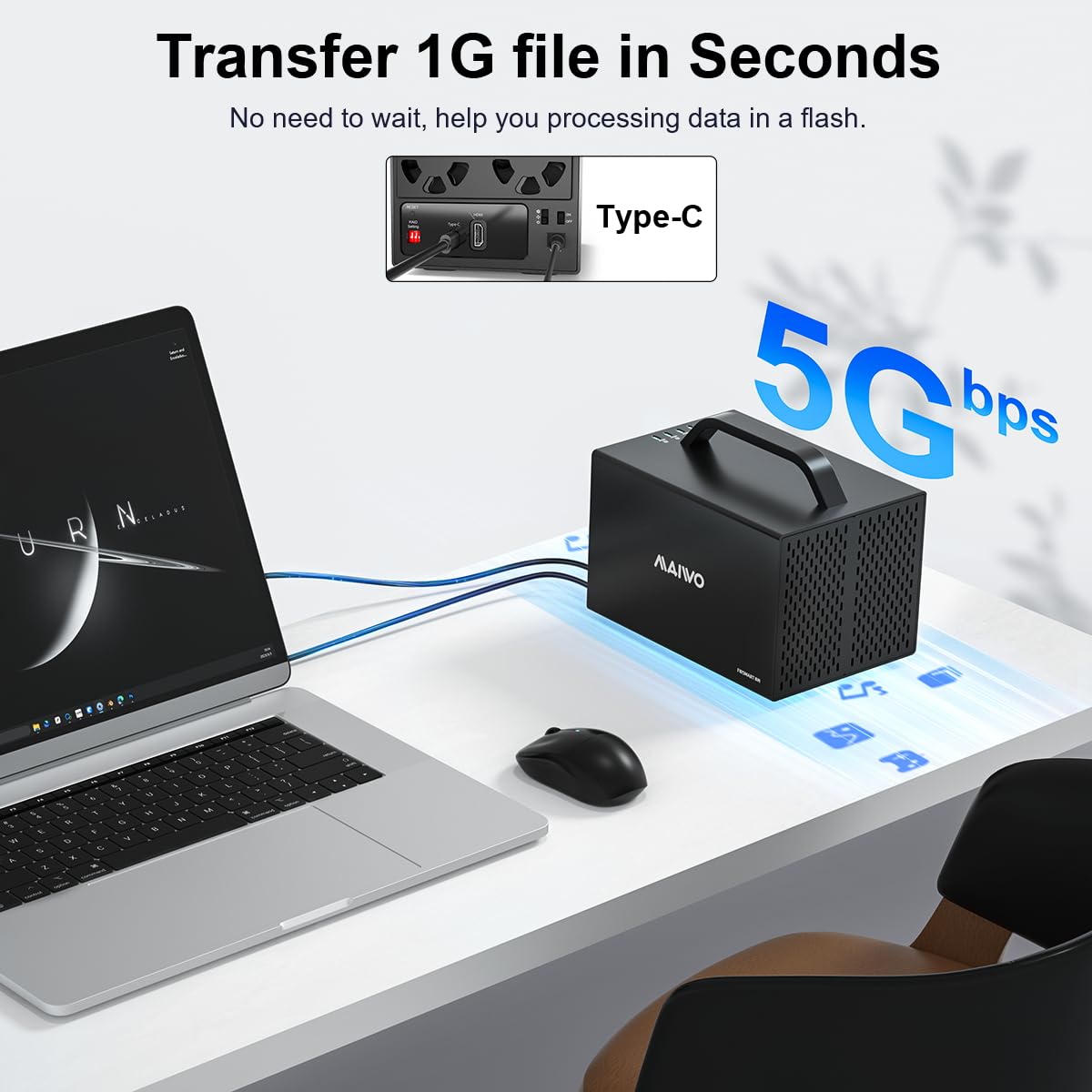 MAIWO 4 Bay USB 3.1 RAID Enclosure for 3.5
